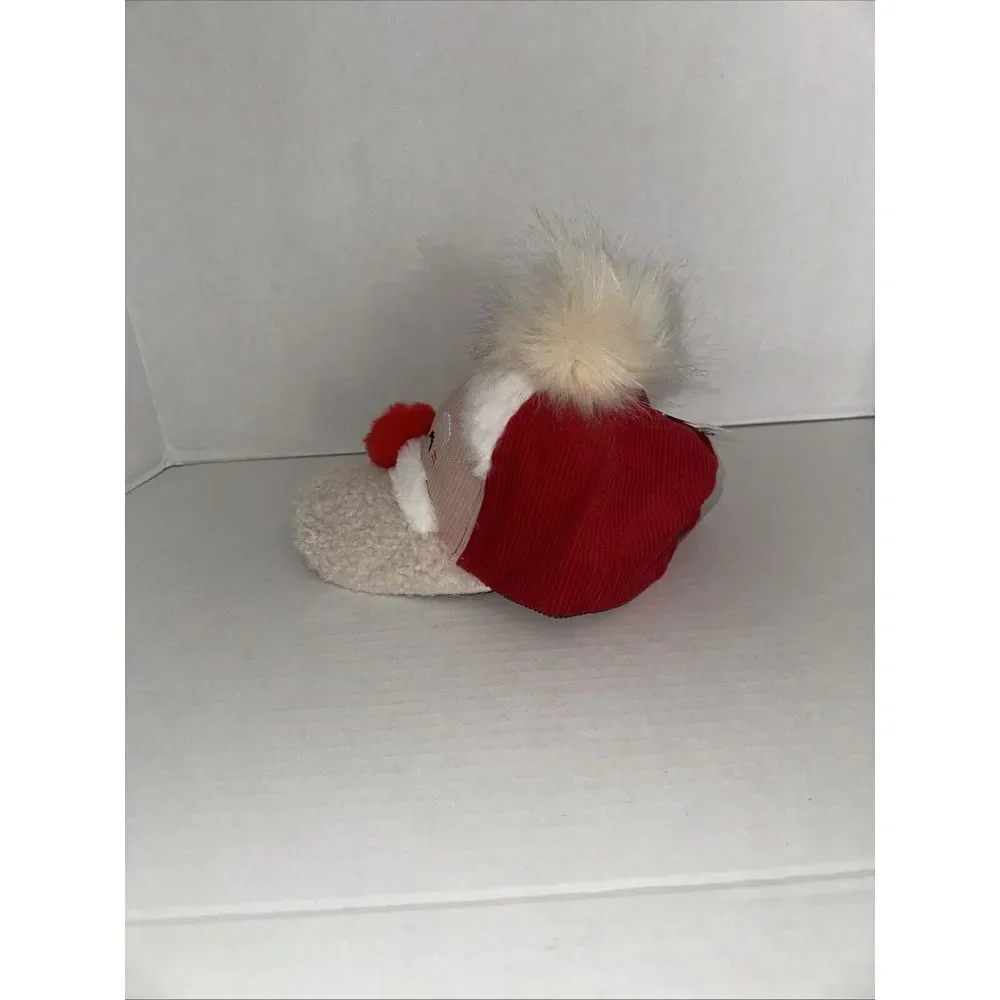 Holiday Time Santa Claus Face Sherpa Baseball Hat Pom Christmas UNISEX Adult NEW